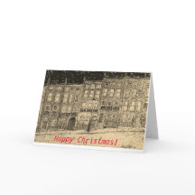 Christmas Card of snowy street scene