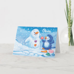 Christmas Card Penguin & Snowman