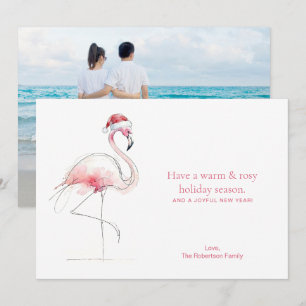 CHRISTMAS CARD Pink Flamingo Florida Holiday Card