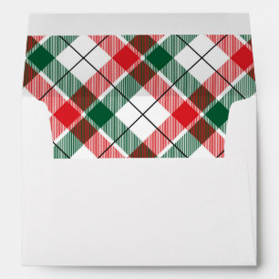 Christmas Card Plaid Mailing Envelope Tartan