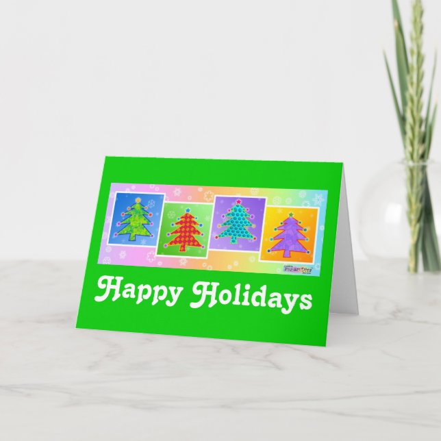 Christmas Card - Pop Art Christmas Trees (Front)