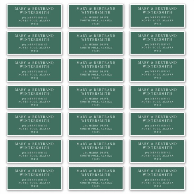 Christmas Card Pre-addressed Envelope Labels (Front)
