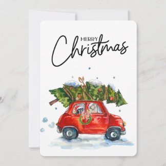 Christmas Card-Pups with tree