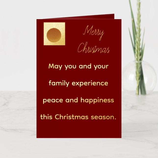 Christmas Card Red with Gold (Front)