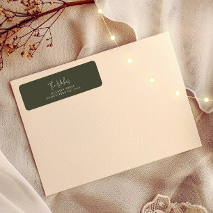 Christmas Card Return Address Labels Olive Green