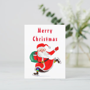 Christmas Card Santa Claus with Gift
