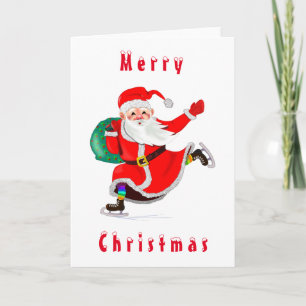 Christmas Card Santa Claus with Gift - Your Text