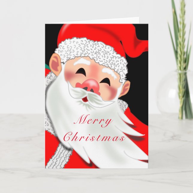 Christmas Card Santa Claus - Your Text - Colours (Front)