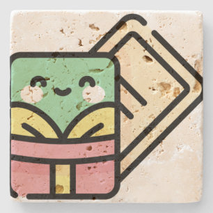 christmas card stone coaster