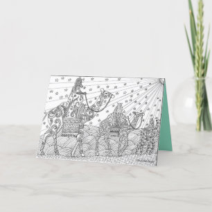 Christmas card to color for your friends.