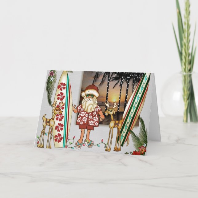 Christmas Card Tropical Santa (Front)