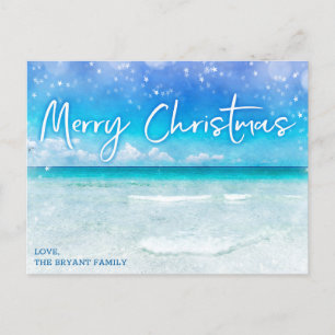 CHRISTMAS CARD   Tropical Teal Blue Florida Beach