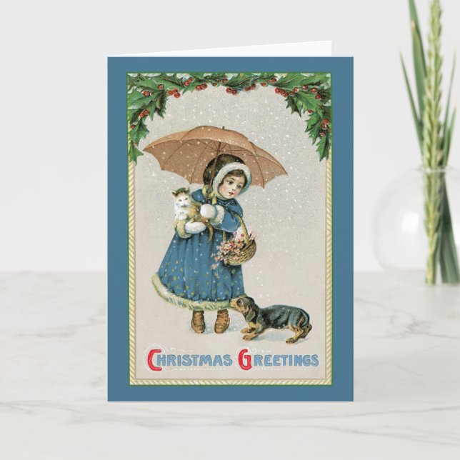 Christmas Card: Vintage Christmas Holiday Card (Front)