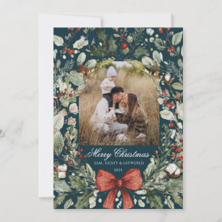 Christmas Card Watercolor botanical floral