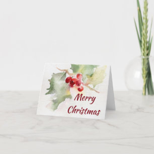 Christmas Card - Watercolour Print Winter Berries
