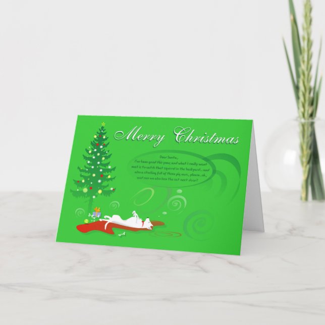 Christmas Card - White German Shepherd (Front)