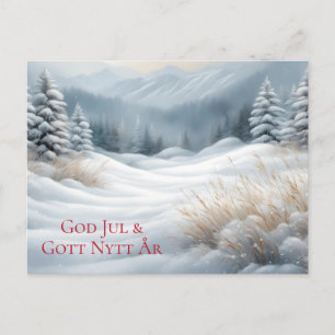 Christmas Card — Winter marsh landscape with snow