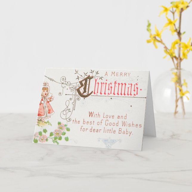 Christmas Card with a girl (Yellow Flower)
