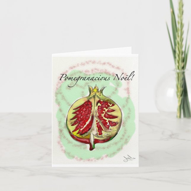Christmas card with a Pomegranate (Front)