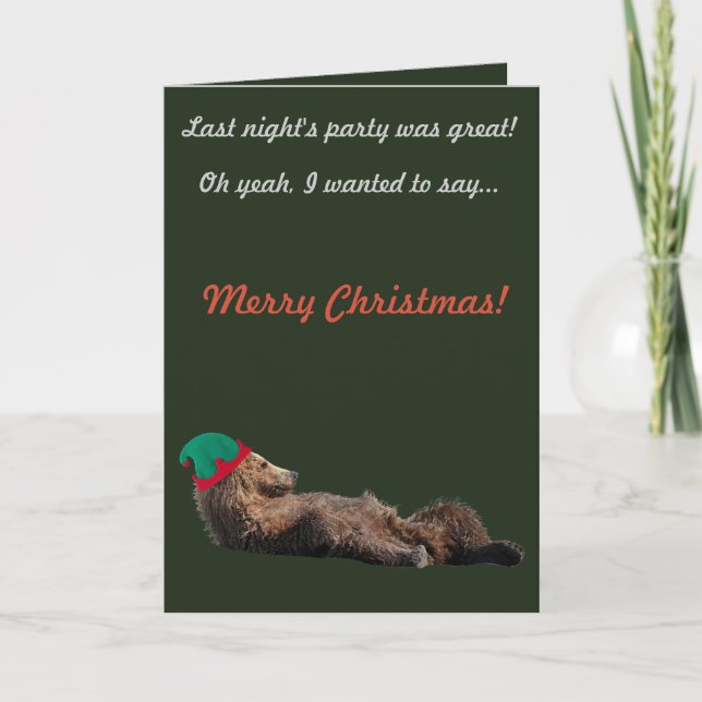 Christmas card with bear cubs and eagle (Front)