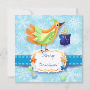 Christmas card with bird