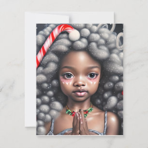 christmas card with black little girl