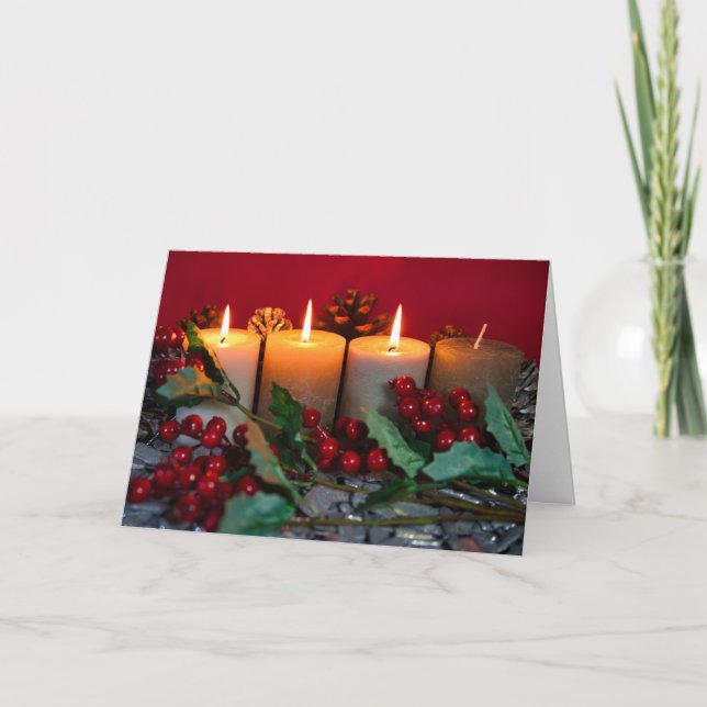 Christmas Card With Four Candles  (Front)