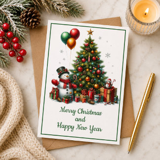 Christmas card with image of Christmas tree