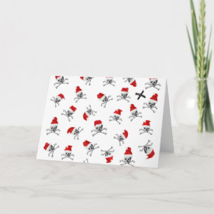 Christmas Card with Pirate Skulls