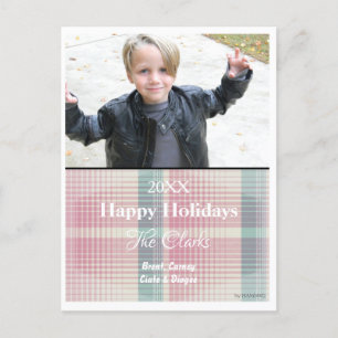Christmas Card with Plaid Postcard - HAMbWG