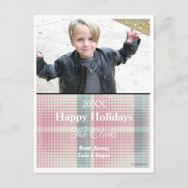 Christmas Card with Plaid Postcard - HAMbWG (Front)