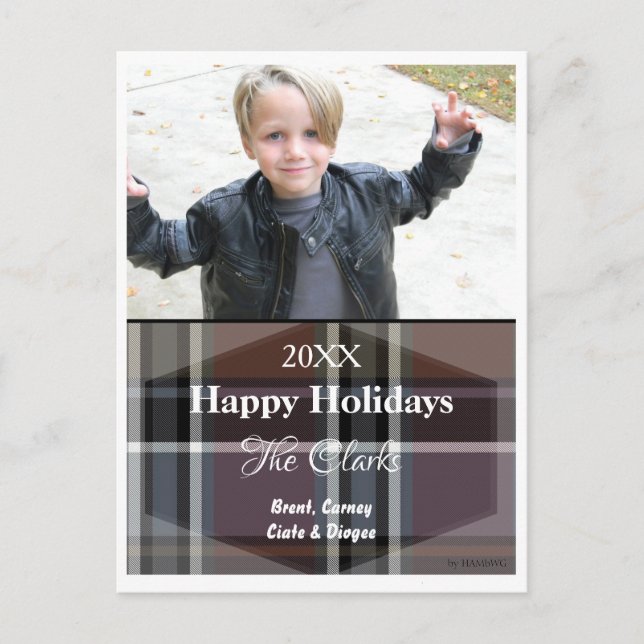 Christmas Card with Plaid Postcard - HAMbWG (Front)