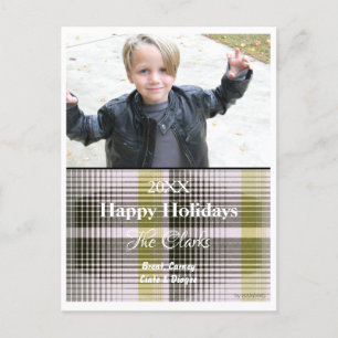 Christmas Card with Plaid Postcard - HAMbWG