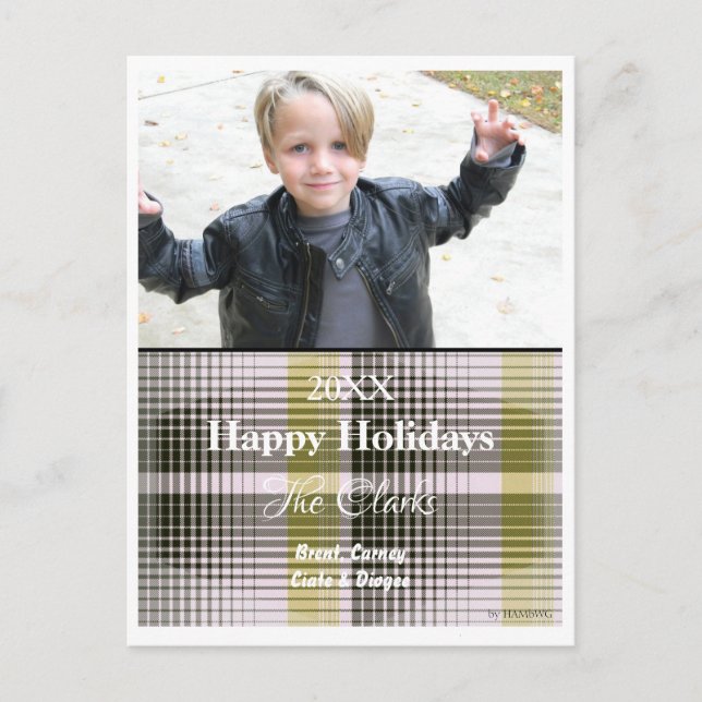 Christmas Card with Plaid Postcard - HAMbWG (Front)