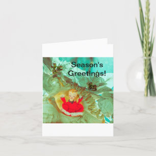 Christmas Card with pretty angel cherub.