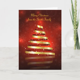 Christmas Card with ribbon tree design
