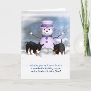 Christmas Card With Rottweiler Puppies - Called Wh