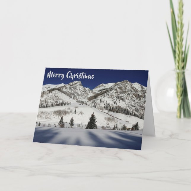 Christmas Card with Snowy Mountain Winterland (Front)