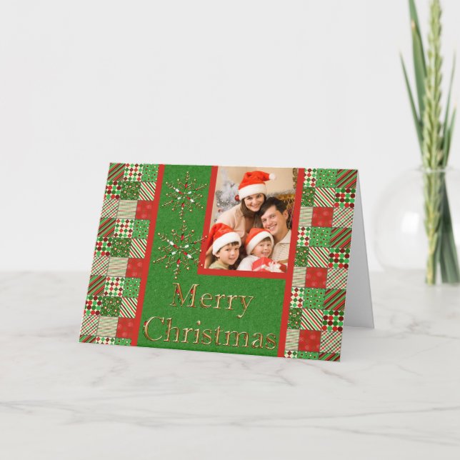 Christmas Card with Two Family Photo Inserts (Front)