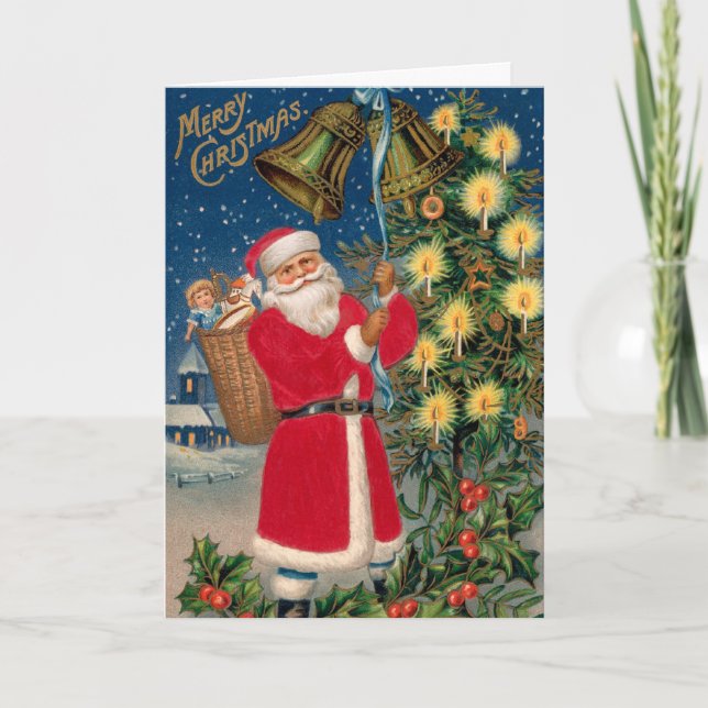 Christmas Card with Vintage Santa (Front)