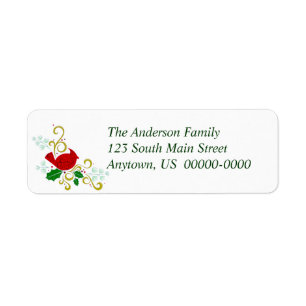 Christmas Cardinal Avery Return Address Label