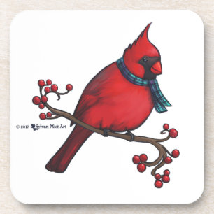 Christmas Cardinal Coaster