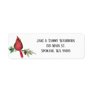 Christmas Cardinal custom Address Labels