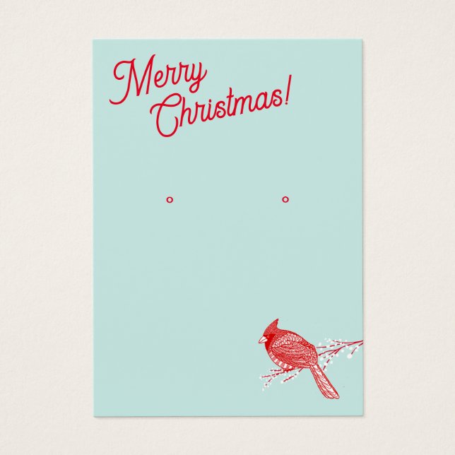 Christmas  Cardinal Earring Jewellery Display (Front)