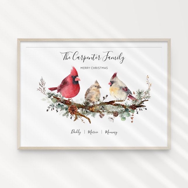 Christmas Cardinal Family of Three Poster (Creator Uploaded)