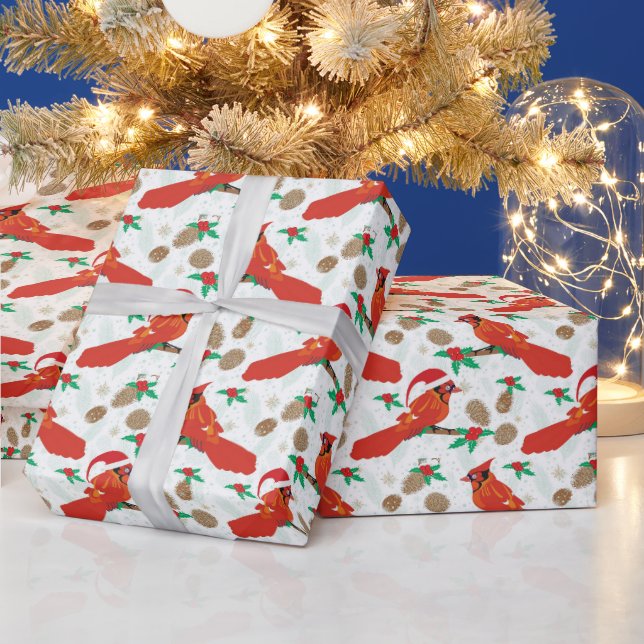 Christmas cardinal Holiday wrapping paper (Holidays)