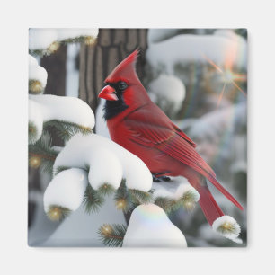Christmas Cardinal Magnet
