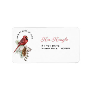 Christmas Cardinal, Merry Chrismas  Label