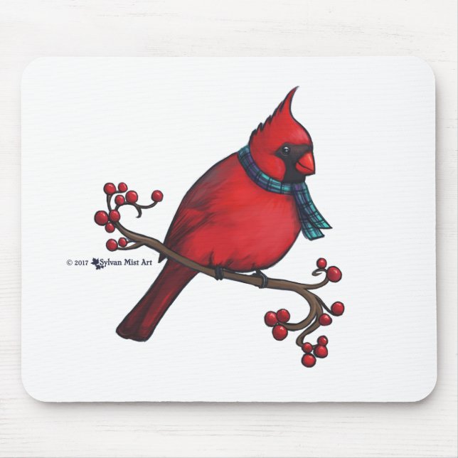 Christmas Cardinal Mouse Pad (Front)