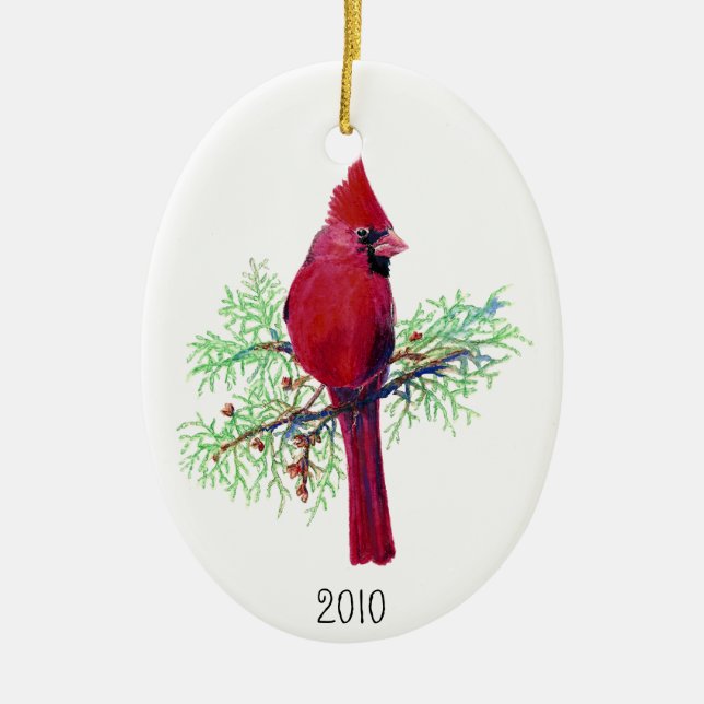Christmas Cardinal Photo Ornament to Customize (Front)